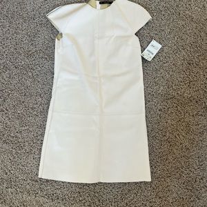 Zara basics dress, never worn, super cute zippers at the top, off white